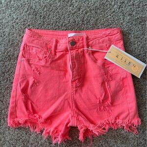 Rise Women's Pink Distressed Shorts